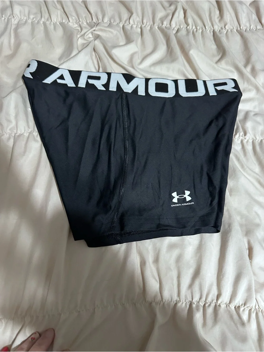 Black Under Armour  girls  xl Performance Bike Shorts with Branded Waistband